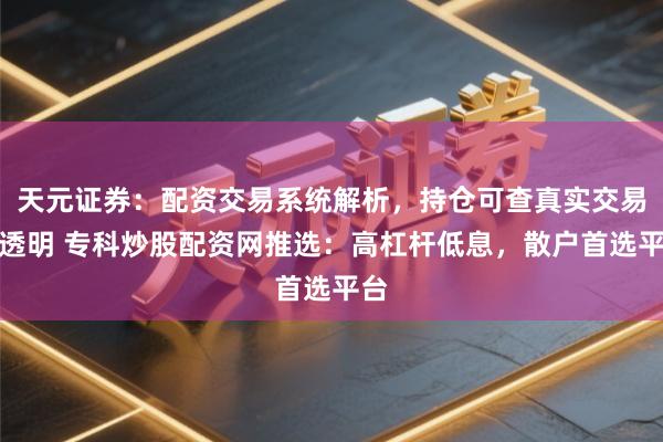 天元证券：配资交易系统解析，持仓可查真实交易更透明 专科炒股配资网推选：高杠杆低息，散户首选平台